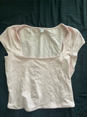 Garage Light Blush Scoop Neck Cropped Top